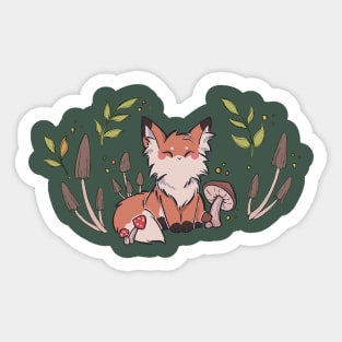 Autumn Mushroom Fox Sticker